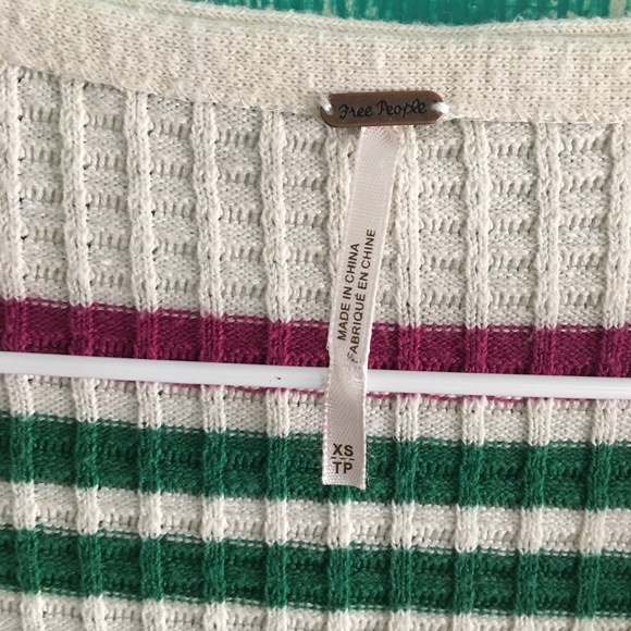 Free People Gidget Sweater Dress Puff L-sleeve Sz XS Color Ivory Combo SMRP $148 - Picture 9 of 10